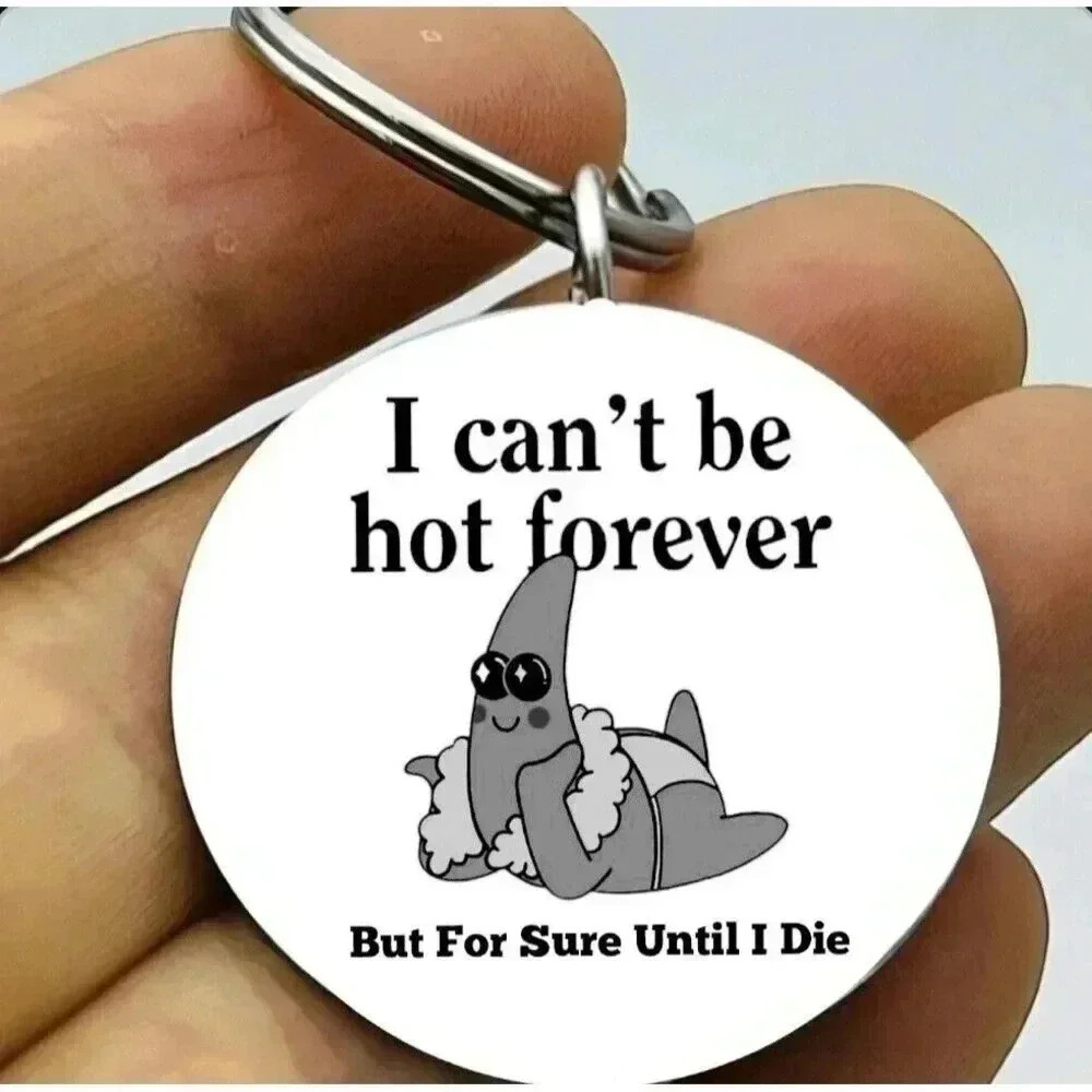 Patrick SpongeBob I Can't Be Hot Forver Hot Comedy Cute Joke Meme Keychain